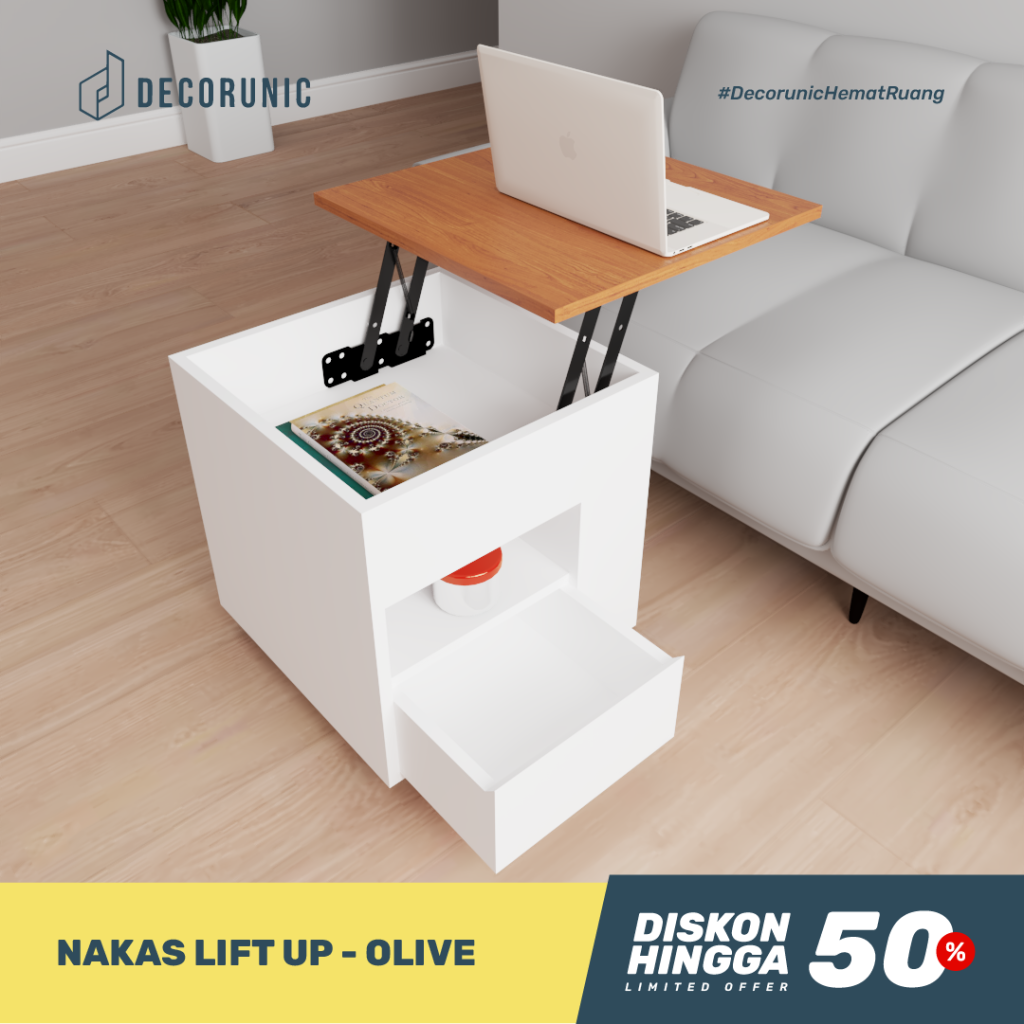 rak buku nakas meja kopi dari decorunic