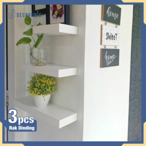 Floating shelf rak dinding minimalis 3 pcs untuk rumah sempit