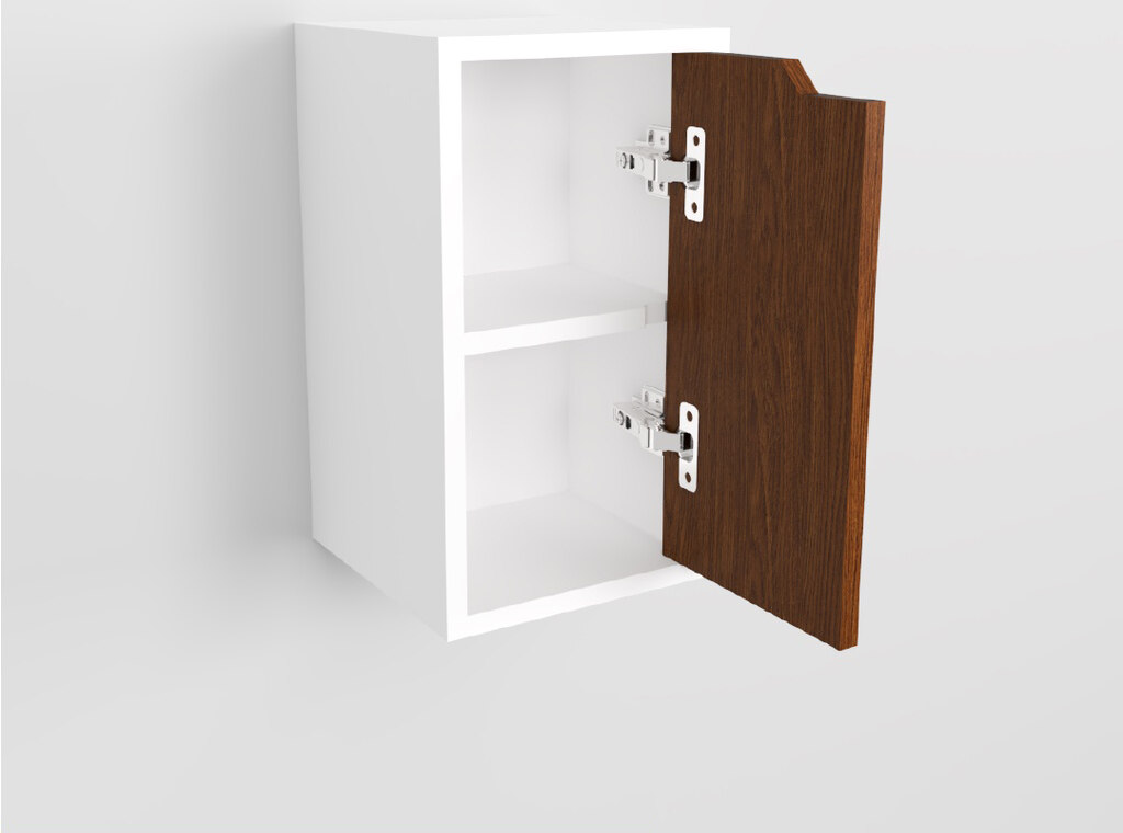Lemari dinding gantung dengan pintu kayu, contoh beban berat yang butuh angkur lebih kuat
