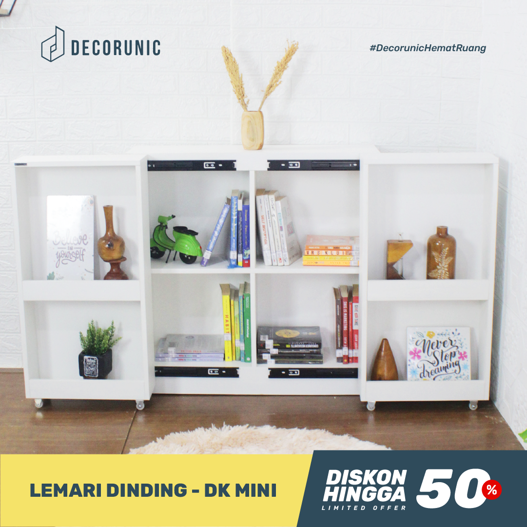 Rak buku berbahan multipleks dengan lapisan finishing