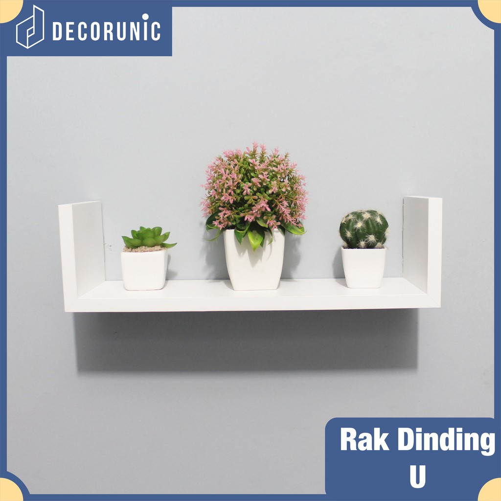 Rak dinding bentuk U minimalis untuk memajang dekorasi